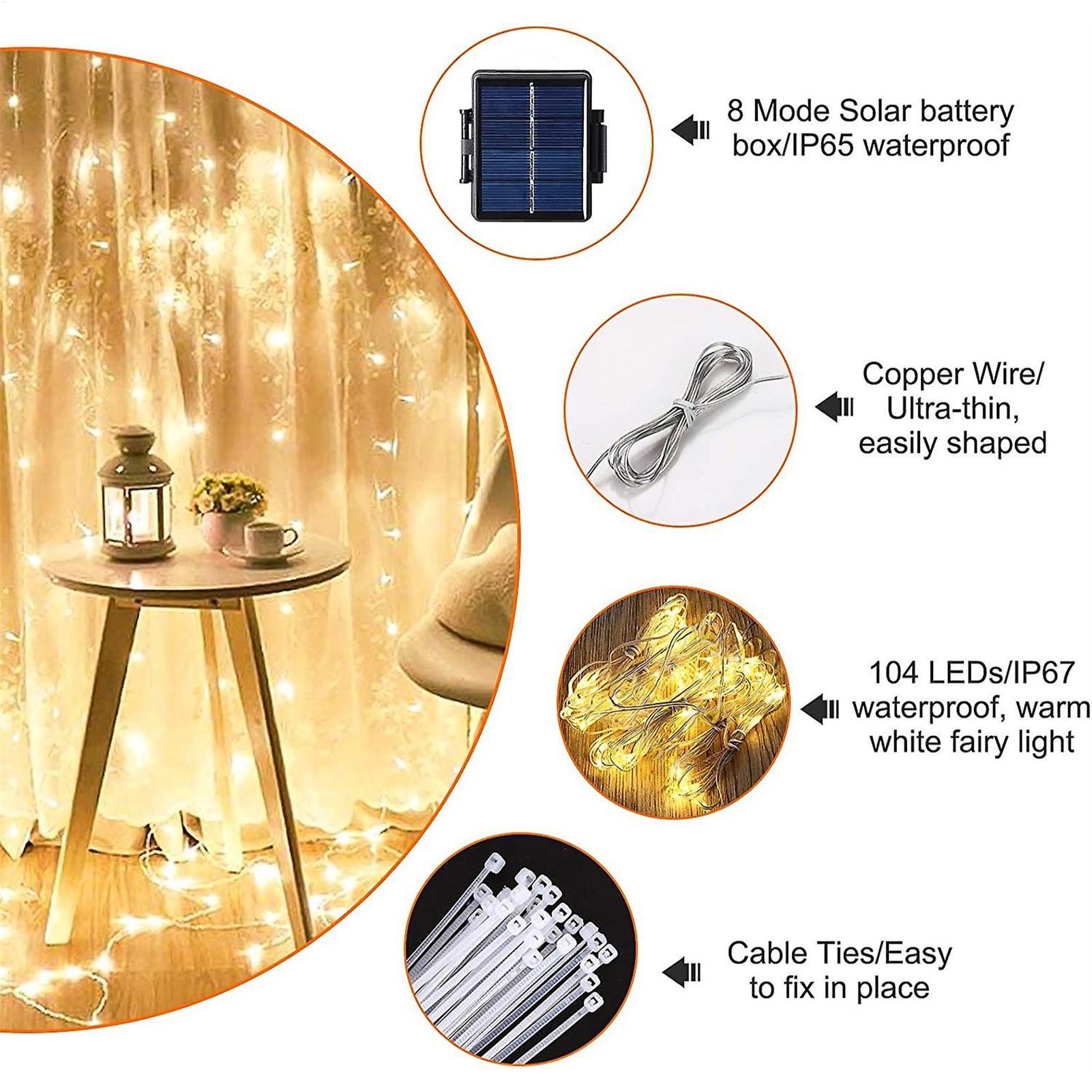 Smart Garden Spotlights - Guirnalda de luces solares para sombrilla,